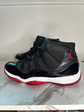 Jordan 11 Black and Red High-Top Basketball Sneakers